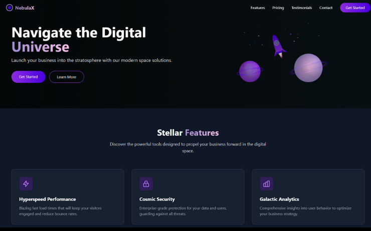 NebulaX Template Dashboard